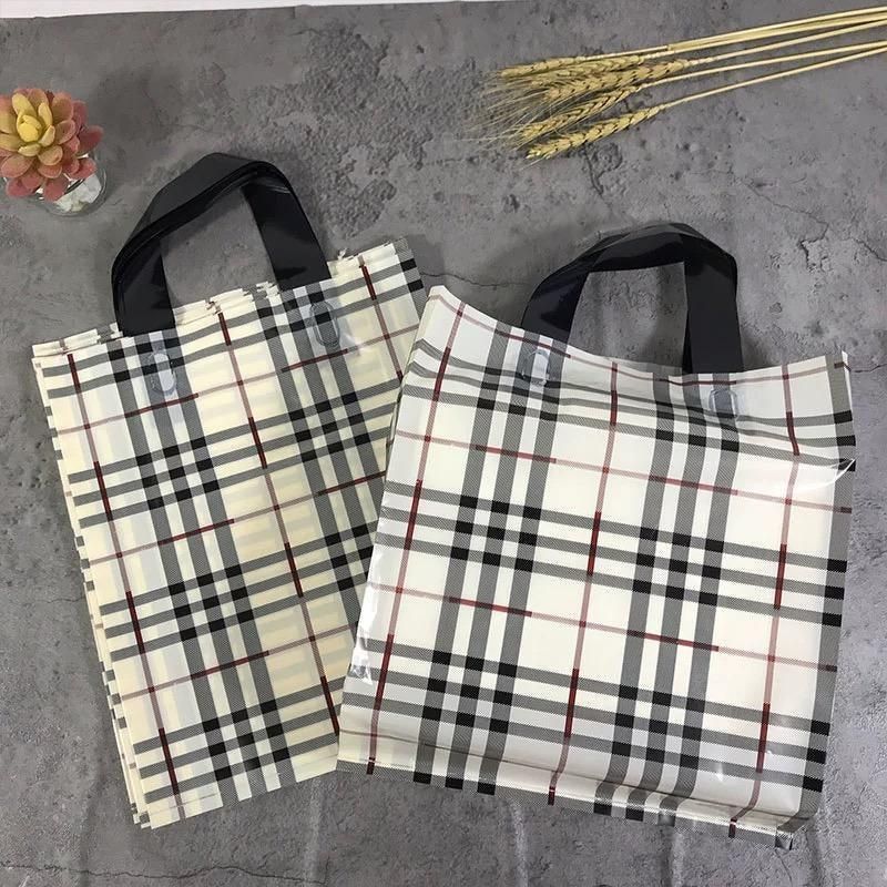 50x Reusable Plastic Tote Bag Eco Friendly Shopping Bags Durable Large Capacity - Red-Black 37*30*8cm