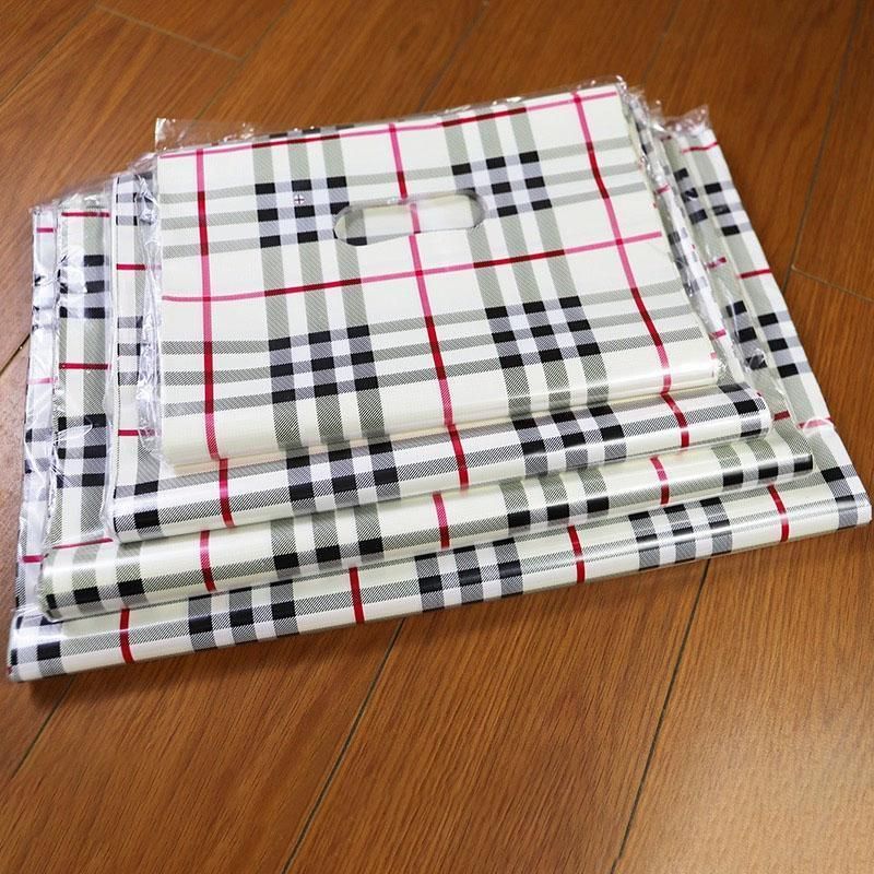 50x Reusable Plastic Tote Bag Eco Friendly Shopping Bags Durable Large Capacity - Red-Black 37*30*8cm