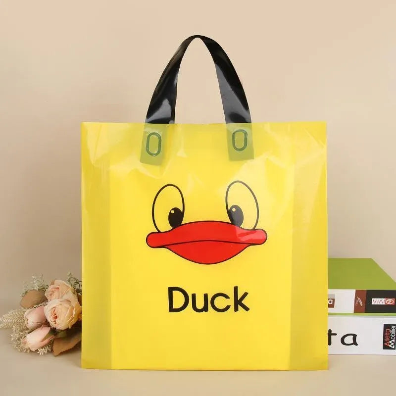 50x Reusable Plastic Tote Bag Eco Friendly Shopping Bags Durable Large Capacity - Red-Black 37*30*8cm