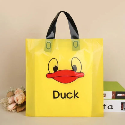 50x Reusable Plastic Tote Bag Eco Friendly Shopping Bags Durable Large Capacity - Red-Black 37*30*8cm