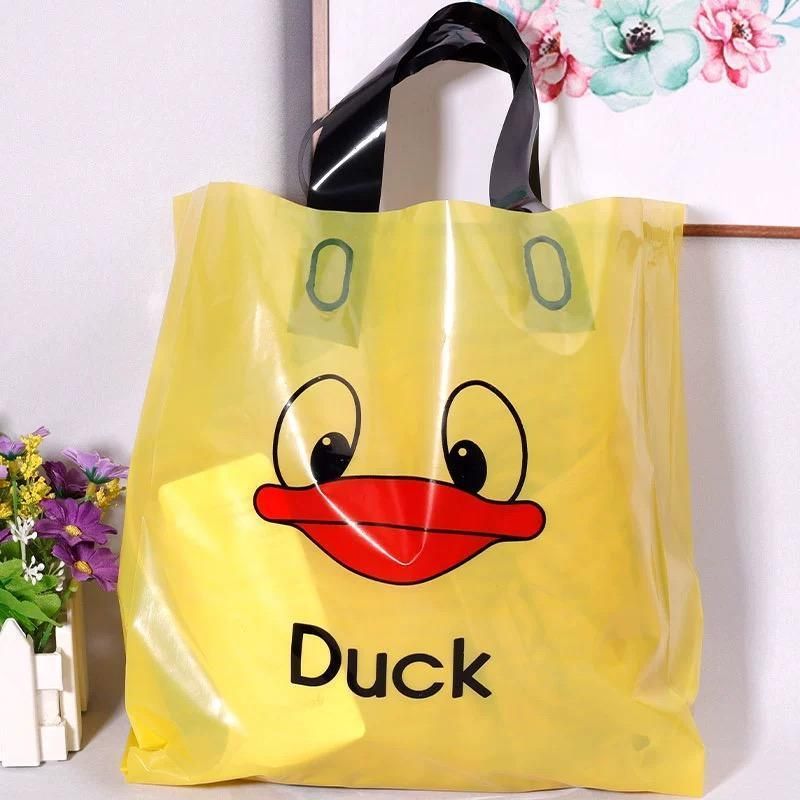 50x Reusable Plastic Tote Bag Eco Friendly Shopping Bags Durable Large Capacity - Red-Black 37*30*8cm