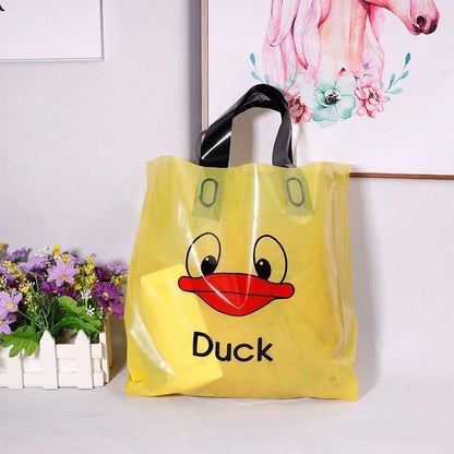50x Reusable Plastic Tote Bag Eco Friendly Shopping Bags Durable Large Capacity - Red-Black 37*30*8cm