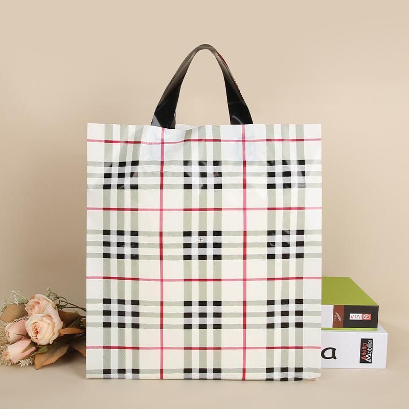 50x Reusable Plastic Tote Bag Eco Friendly Shopping Bags Durable Large Capacity - Red-Black 37*30*8cm