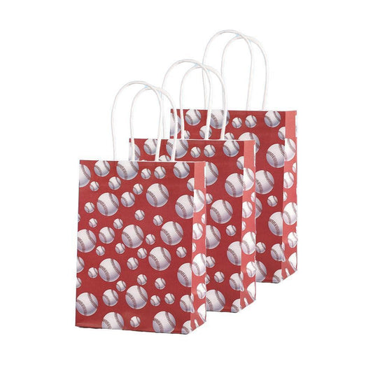 30PCS Fashion Ball Kraft Paper Gift Bag Festivals gift tote bag Party Favor Bag - Red-Tennis-Ball-30pcs