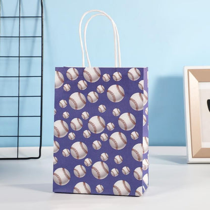 30PCS Fashion Ball Kraft Paper Gift Bag Festivals gift tote bag Party Favor Bag - Red-Tennis-Ball-30pcs
