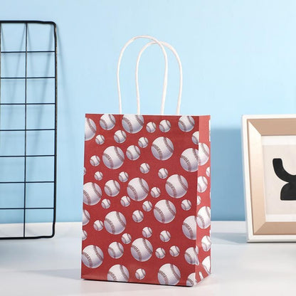 30PCS Fashion Ball Kraft Paper Gift Bag Festivals gift tote bag Party Favor Bag - Red-Tennis-Ball-30pcs