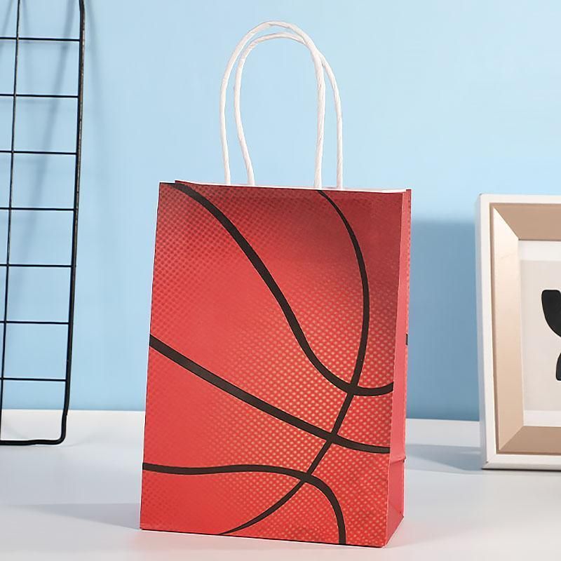 30PCS Fashion Ball Kraft Paper Gift Bag Festivals gift tote bag Party Favor Bag - Red-Tennis-Ball-30pcs