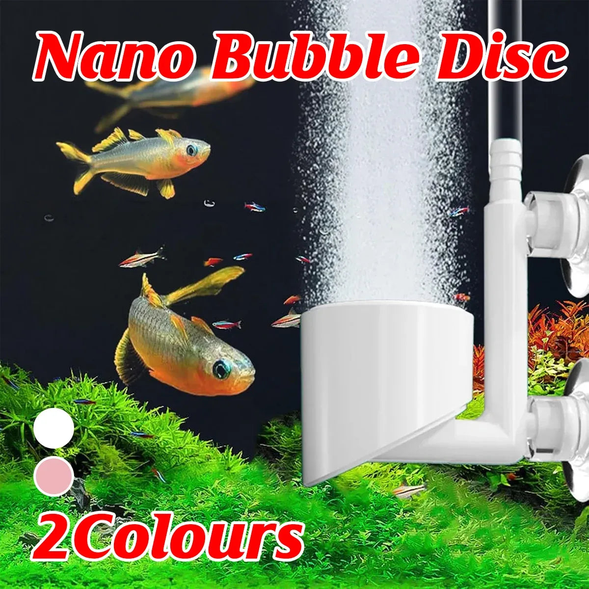 Aquarium Fish Tank Nano Air Pump Quiet Durable for Tanks Oxygen Aerate Use - Pink