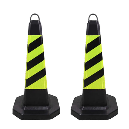 2PCS Rubber Traffic Cone Safety Cone Flexible for Construction
