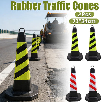 2PCS Rubber Traffic Cone Safety Cone Flexible for Construction