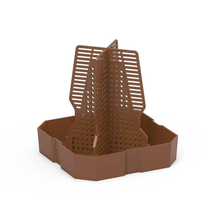Reptile Anti Escape Feeding Basin Self Catch Feeder for Lizard Snake Pet Care - Brown-L