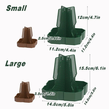 Reptile Anti Escape Feeding Basin Self Catch Feeder for Lizard Snake Pet Care - Brown-L