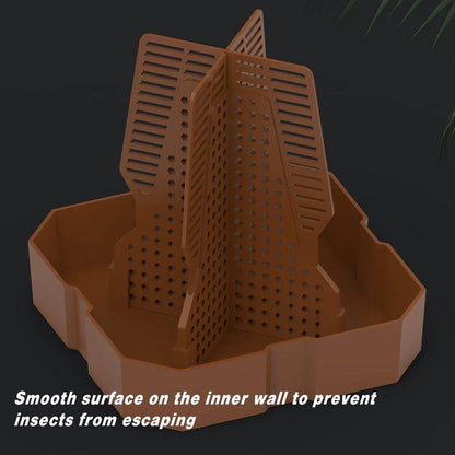 Reptile Anti Escape Feeding Basin Self Catch Feeder for Lizard Snake Pet Care - Green-L