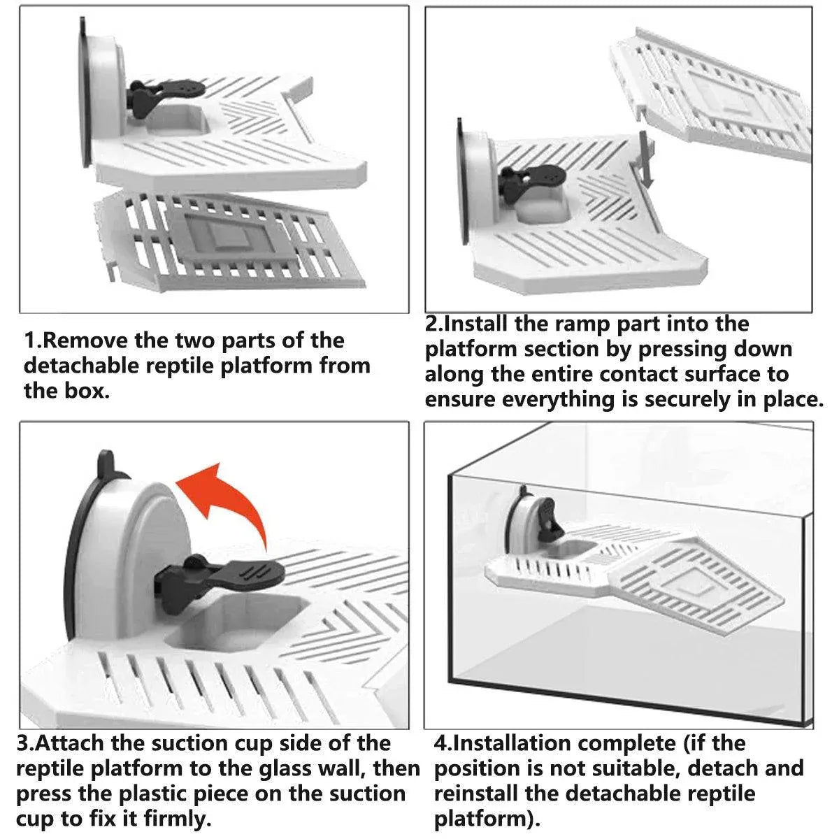 Turtle Basking Platform Fish Tank Climbing Ramp Aquascape Ladder Ramp for Pets - M