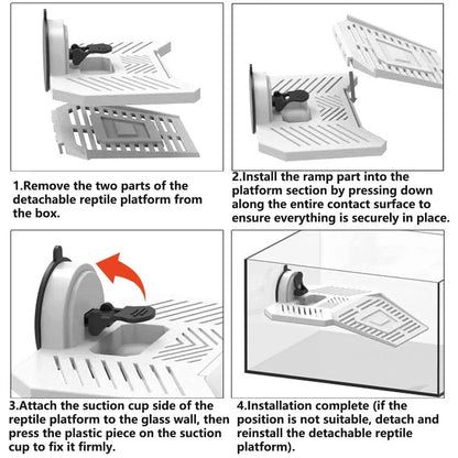 Turtle Basking Platform Fish Tank Climbing Ramp Aquascape Ladder Ramp for Pets - M