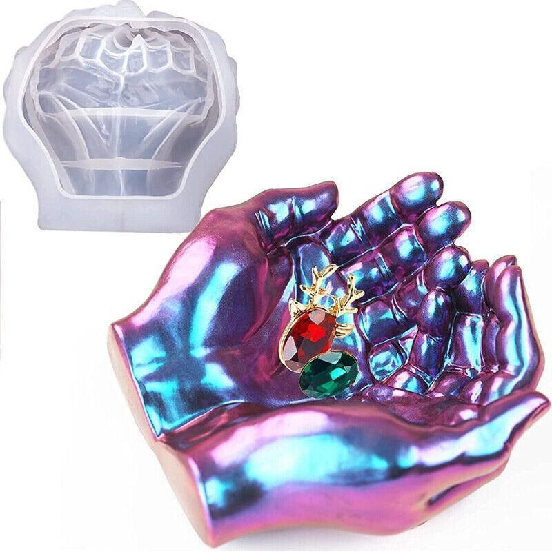 Hand Shape Silicone Resin Mold For DIY Epoxy Tray Jewellery Holder Casting