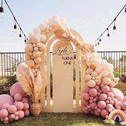 Retro Pink Balloon Arch Kit Set Garland for Birthday Wedding Party Decoration - 144PCS