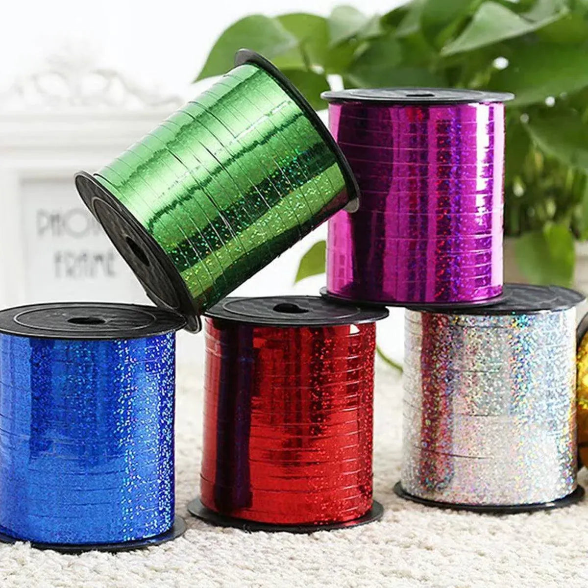 5mm Balloon Ribbon Curling Party String Gift Wrap Decoration Birthday Wedding - Laser-Purple