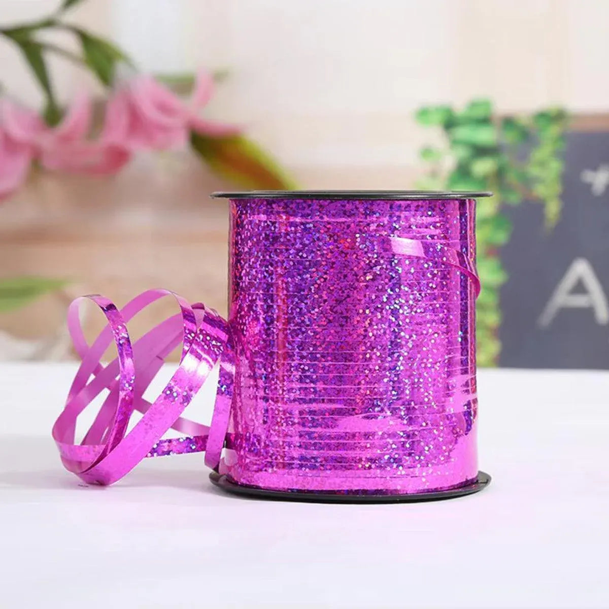 5mm Balloon Ribbon Curling Party String Gift Wrap Decoration Birthday Wedding - Laser-Purple