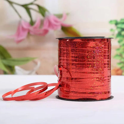 5mm Balloon Ribbon Curling Party String Gift Wrap Decoration Birthday Wedding - Laser-Rose Red