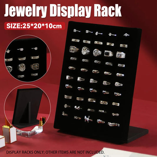 Wood Earring Ring Display Rack with Velvet Fabric for Jewelry Store Showcase Use