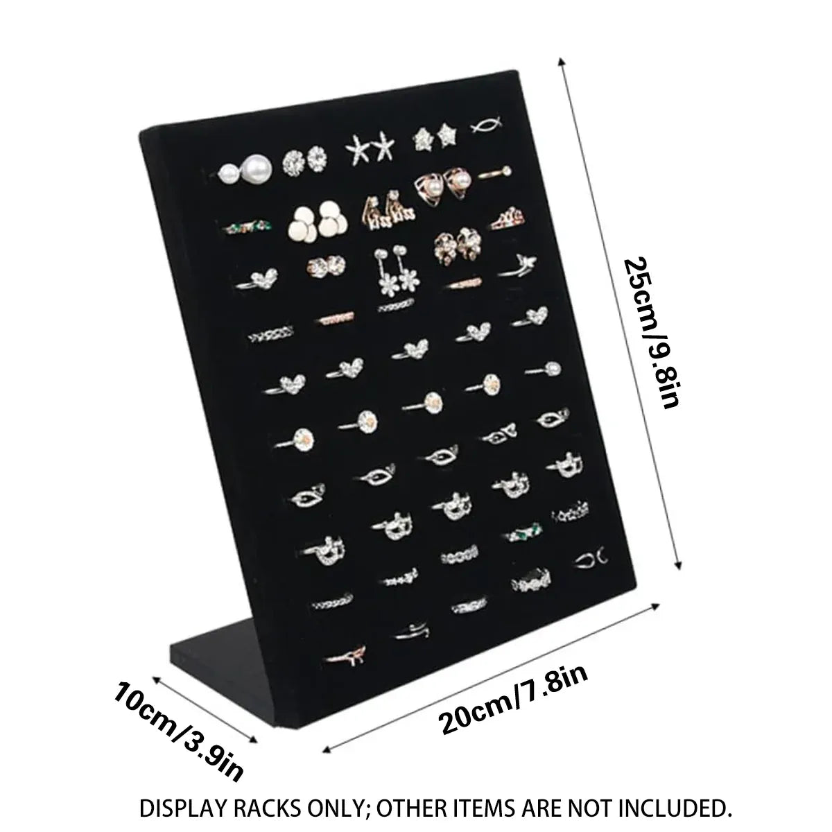 Wood Earring Ring Display Rack with Velvet Fabric for Jewelry Store Showcase Use