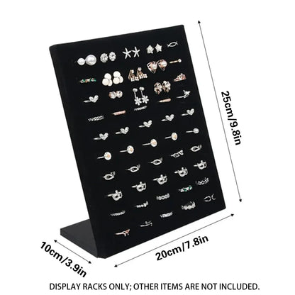 Wood Earring Ring Display Rack with Velvet Fabric for Jewelry Store Showcase Use
