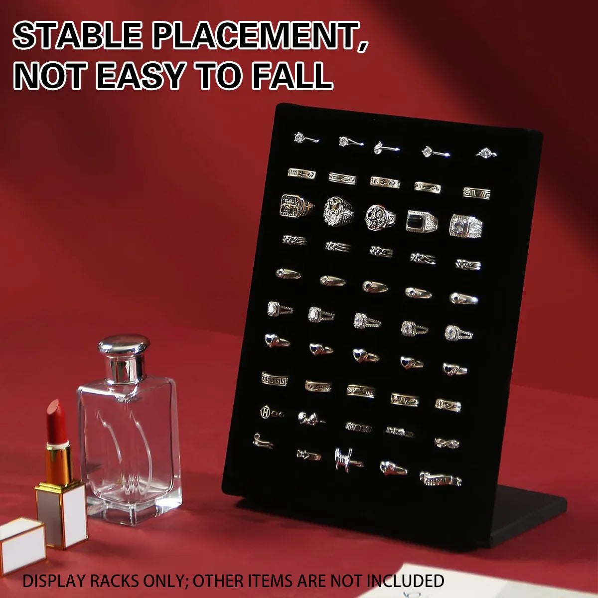 Wood Earring Ring Display Rack with Velvet Fabric for Jewelry Store Showcase Use
