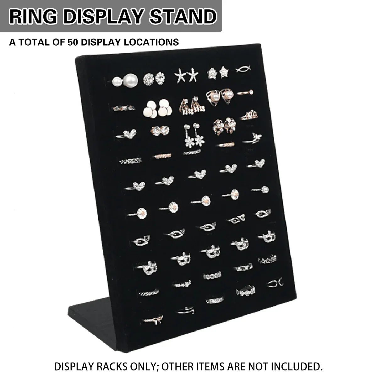 Wood Earring Ring Display Rack with Velvet Fabric for Jewelry Store Showcase Use
