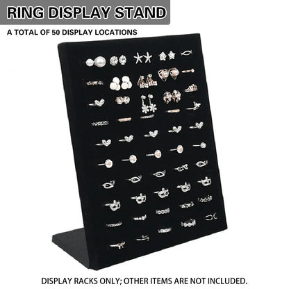Wood Earring Ring Display Rack with Velvet Fabric for Jewelry Store Showcase Use