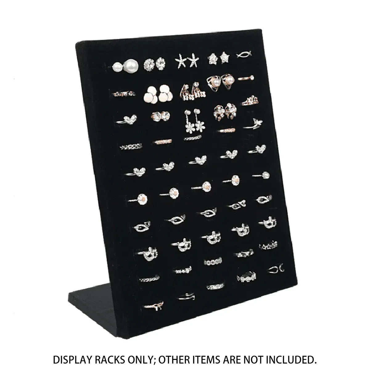 Wood Earring Ring Display Rack with Velvet Fabric for Jewelry Store Showcase Use