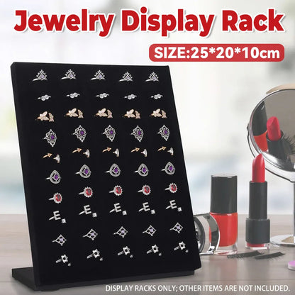 Wood Earring Ring Display Rack with Velvet Fabric for Jewelry Store Showcase Use