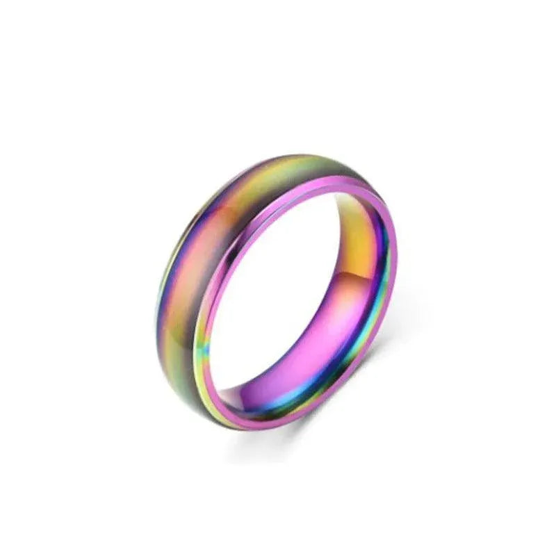 Mood Colour Changing Ring Temperature Sensitive Stainless Steel US Size 6 - Colourful