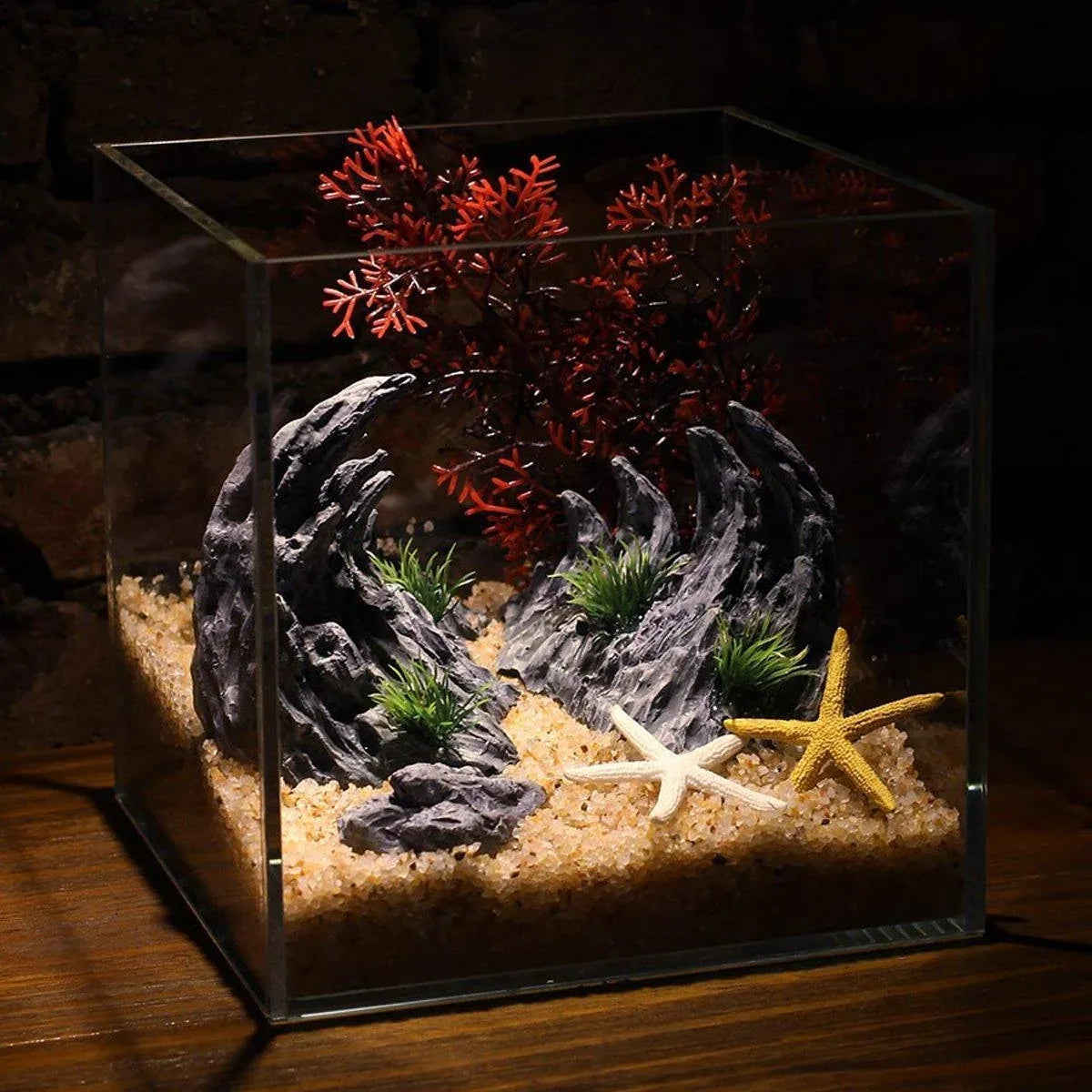 Aquarium Resin Dragon Stone Rock Decorative Ornaments Fish Tank Landscape - Dragon Valley 3#（6PCS）