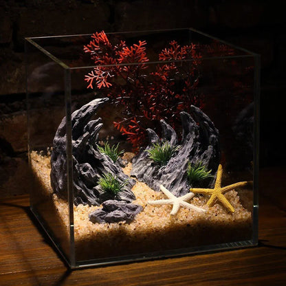Aquarium Resin Dragon Stone Rock Decorative Ornaments Fish Tank Landscape - Dragon Valley 3#（6PCS）