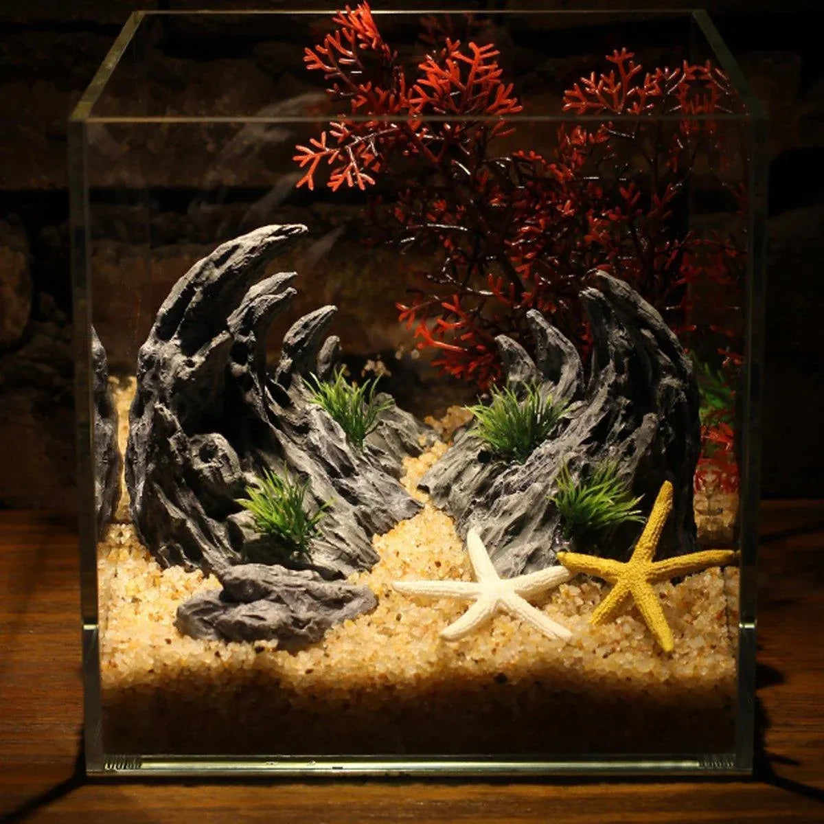 Aquarium Resin Dragon Stone Rock Decorative Ornaments Fish Tank Landscape - Dragon Valley 3#（6PCS）