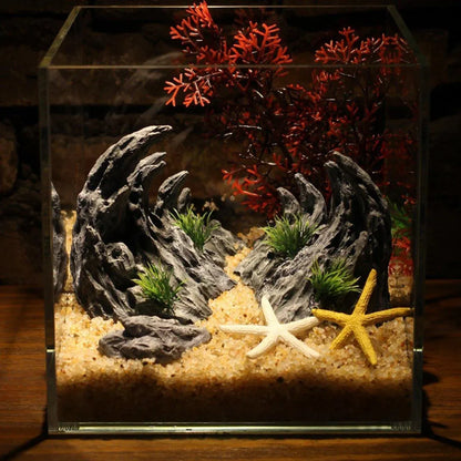 Aquarium Resin Dragon Stone Rock Decorative Ornaments Fish Tank Landscape - Dragon Valley 3#（6PCS）