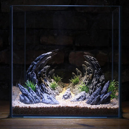 Aquarium Resin Dragon Stone Rock Decorative Ornaments Fish Tank Landscape - Dragon Valley 3#（6PCS）