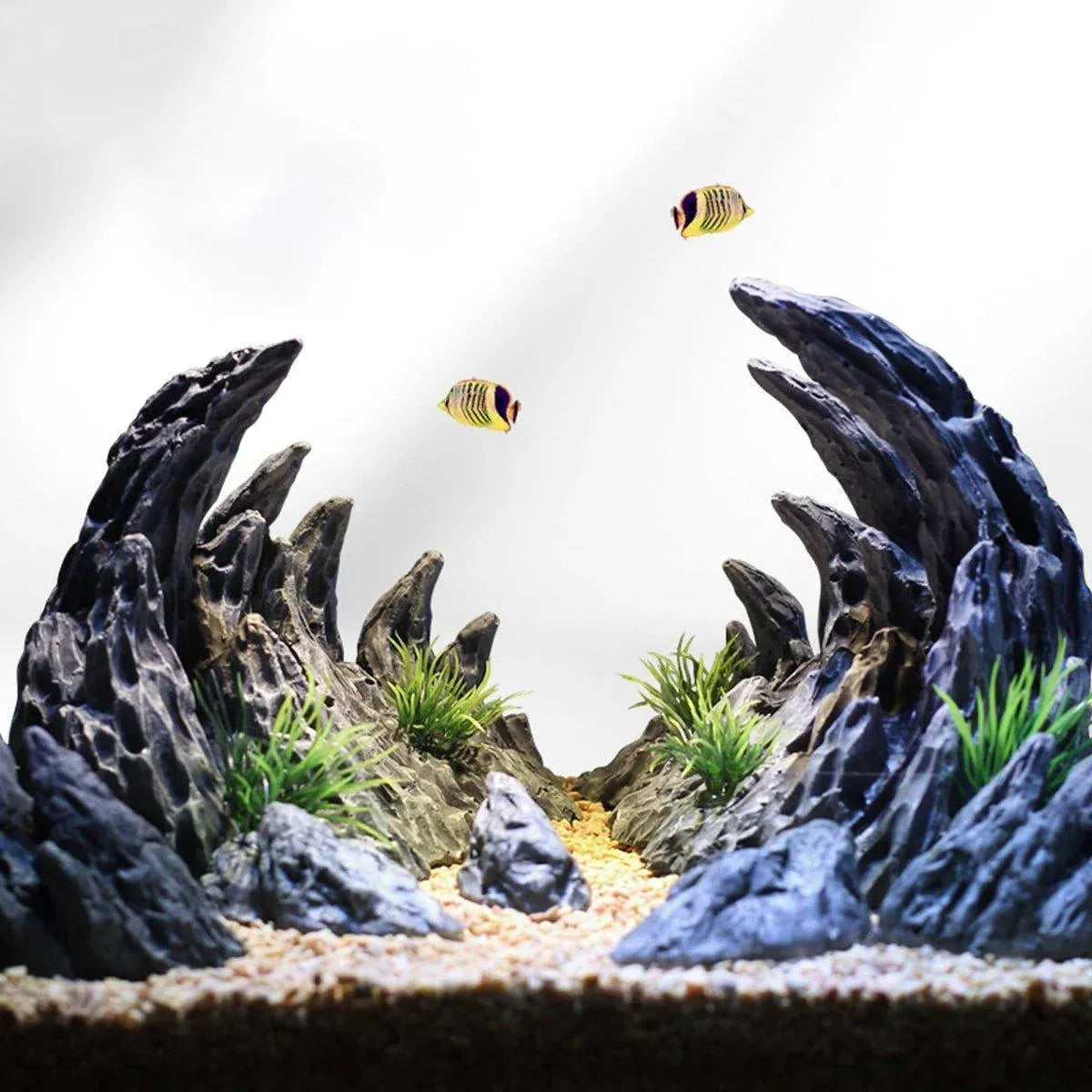Aquarium Resin Dragon Stone Rock Decorative Ornaments Fish Tank Landscape - Dragon Valley 3#（6PCS）