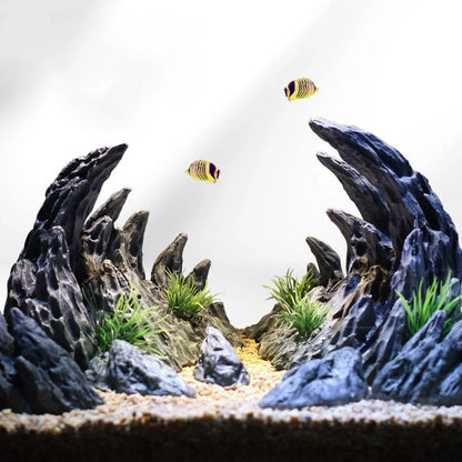 Aquarium Resin Dragon Stone Rock Decorative Ornaments Fish Tank Landscape - Dragon Valley 3#（6PCS）