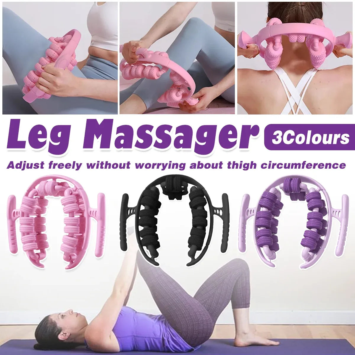 Yoga Wheel Muscle Massage Roller Stretching Fitness Exercise Training Equipment - Pink