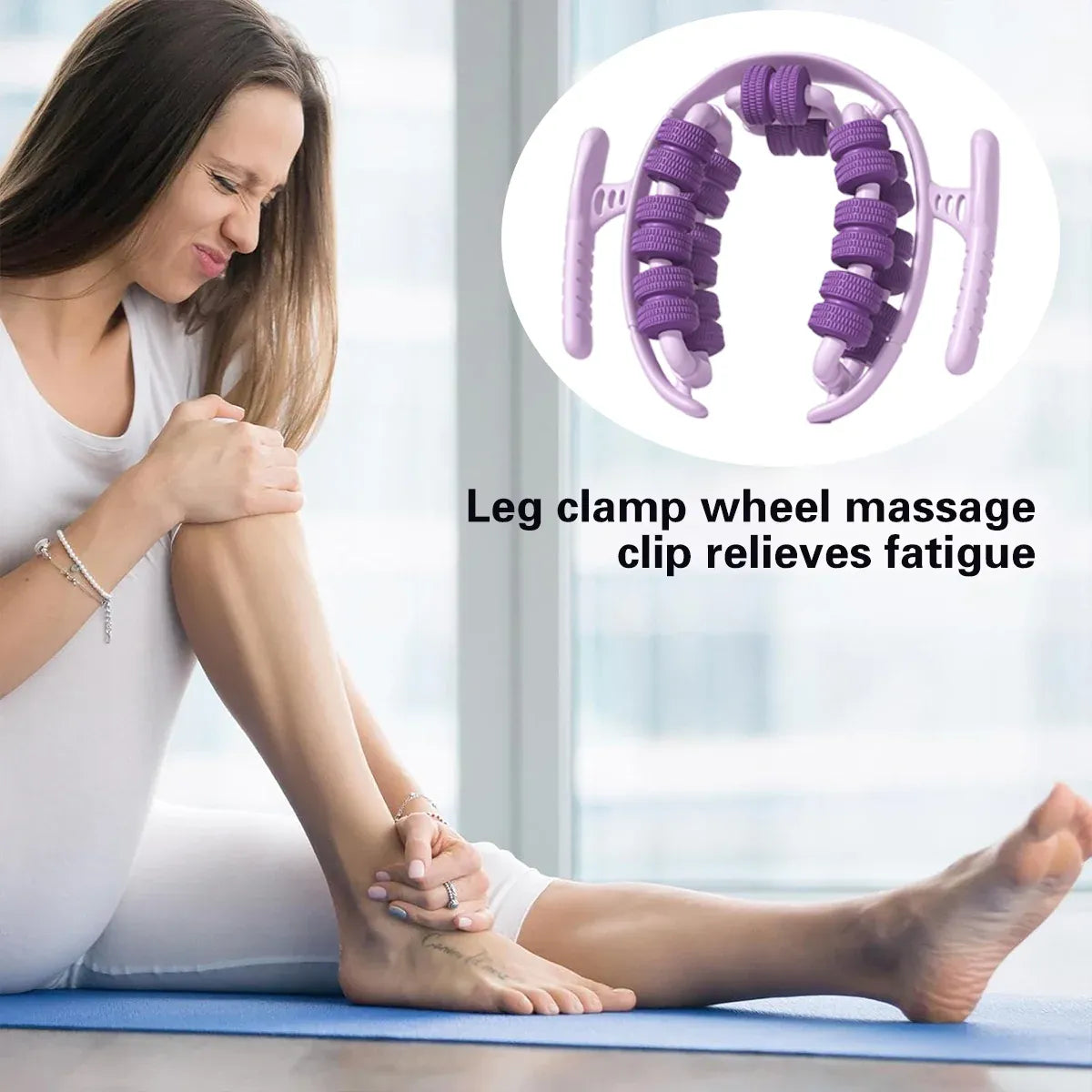 Yoga Wheel Muscle Massage Roller Stretching Fitness Exercise Training Equipment - Pink