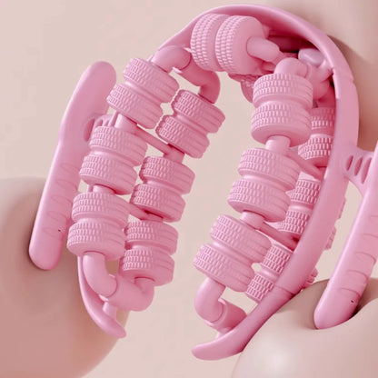 Yoga Wheel Muscle Massage Roller Stretching Fitness Exercise Training Equipment - Pink