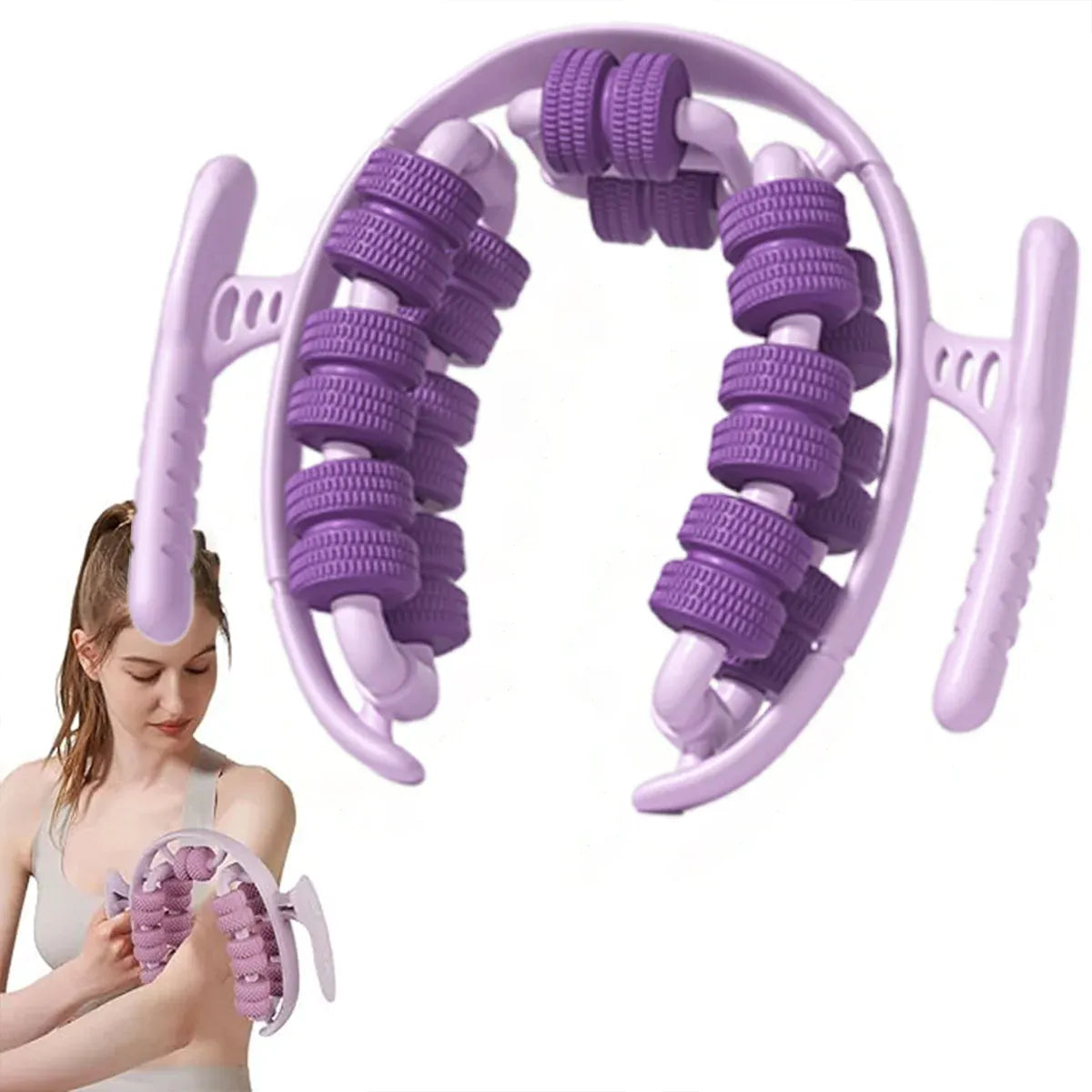 Yoga Wheel Muscle Massage Roller Stretching Fitness Exercise Training Equipment - Pink