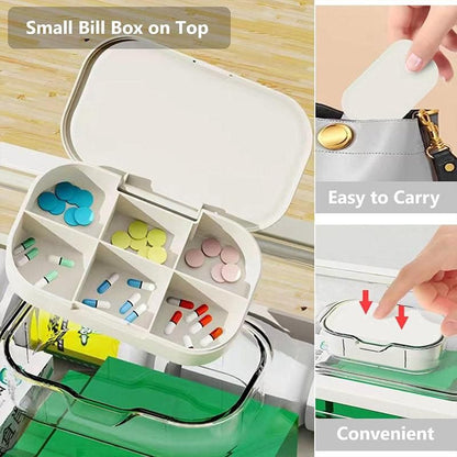 Large Capacity 3 Layer Medicine Box Family Medical Storage Case First Aid Supply