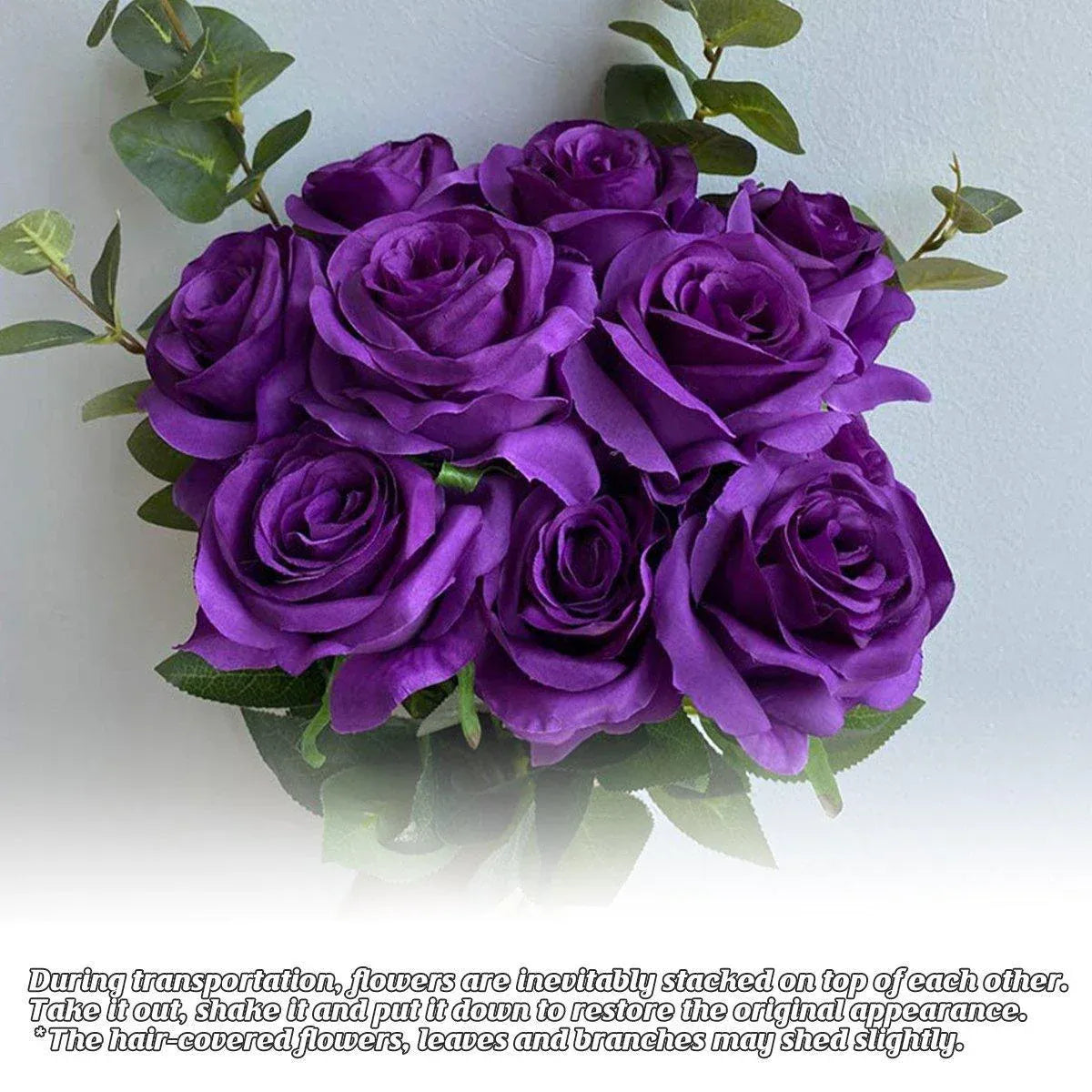 10pcs Artificial Silk Simulation Rose Flowers - Wedding Party Home Decorations - Gold