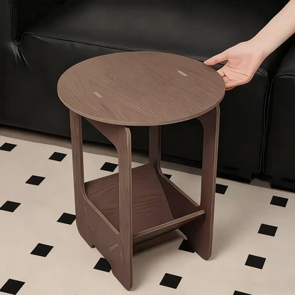 Double Layer Bedside Storage Table for Bedroom Living Room Nightstand Organizer