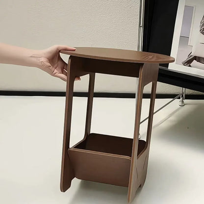 Double Layer Bedside Storage Table for Bedroom Living Room Nightstand Organizer