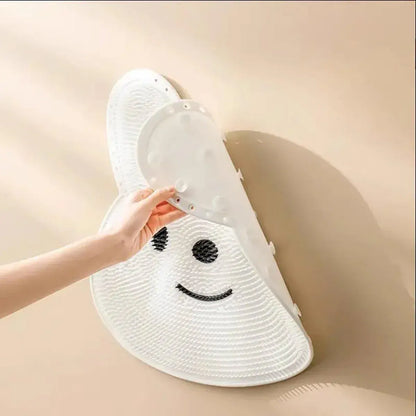 Silicone Foot Scrubber Rabbit Tub Mat Suction Cup Exfoliating Brush Cleaning Mat - Khaki