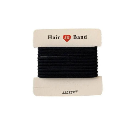 Hair Accessories High Elastic Two-Color Cross Hair Rope Rubber Band Hair Ring - Black